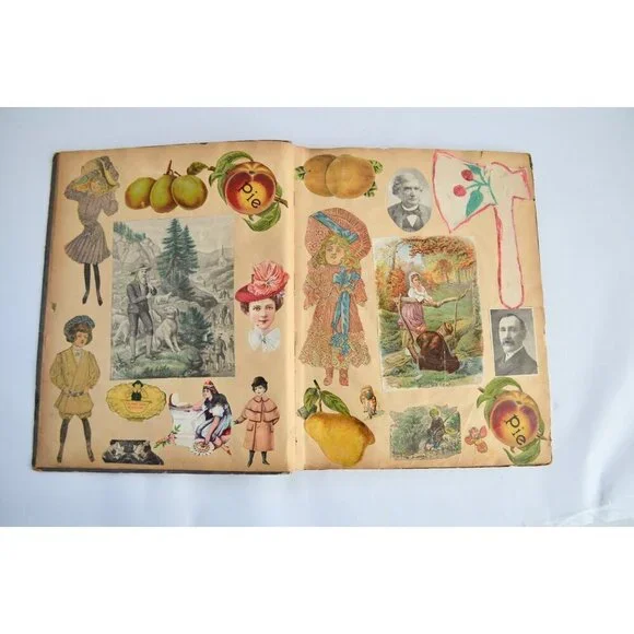 Early 1900s Antique Scrapbook Album 40 Full Pages Victorian - Picture 5 of 16